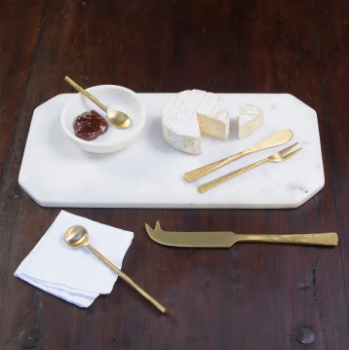 Miro Fork Tip Spear Cheese Knife, Brass