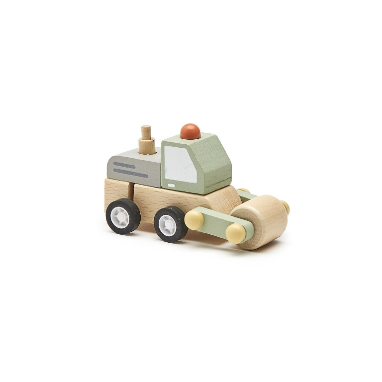 Construction Vehicle Wooden Windup Truck