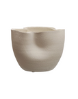6" White Stoneware Reactive Glaze Ruffled Planter