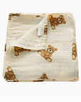 Teddy Bear Muslin Swaddle Blanket