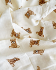 Teddy Bear Muslin Swaddle Blanket