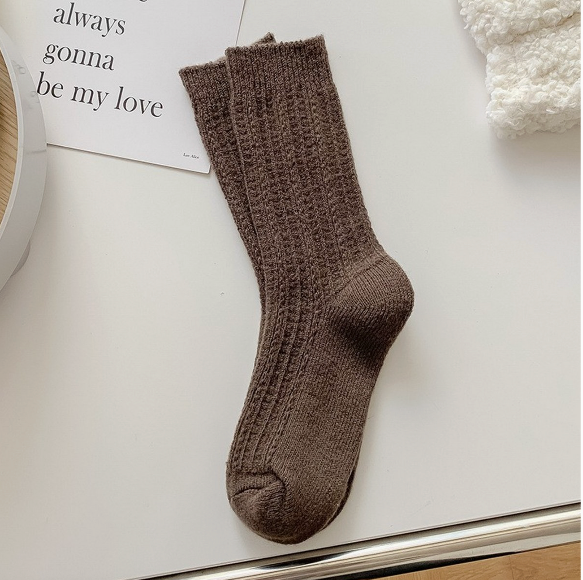 Coffee Simple and Versatile Mid Calf Socks