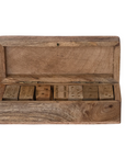 Handmade Mango Wood Brass Dominoes in Mango Wood Box Set of 29