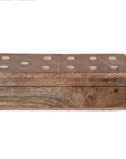 Handmade Mango Wood Brass Dominoes in Mango Wood Box Set of 29