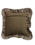 Ruffle Stripe Square Woven Fabric Indoor Outdoor Pillow