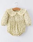 Lace Collar Floral Girls' Romper