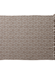 Floral Woven Cotton Blend Jacquard Fringe Throw