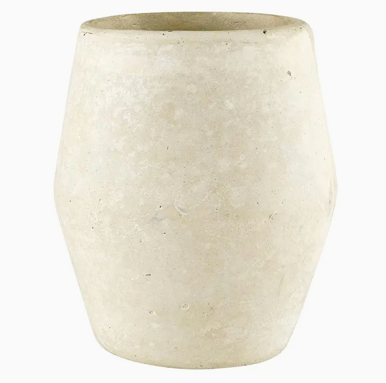 Short Paper Mache Vase - Natural