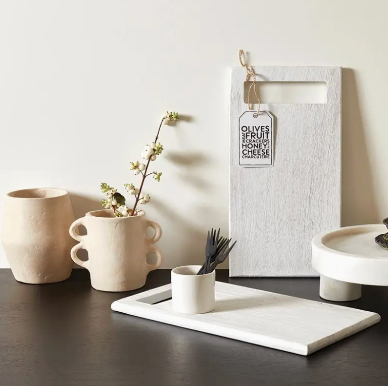 Short Paper Mache Vase - Natural