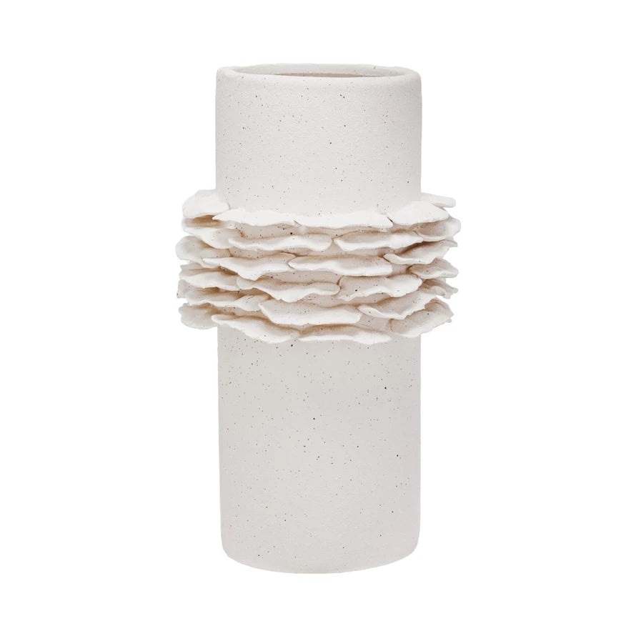 Stoneware Vase with Ruffles
