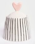 Striped Jar with Heart Lid