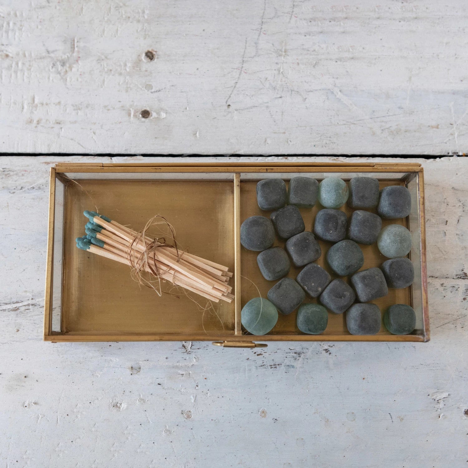 Brass and Glass Divided Display Box