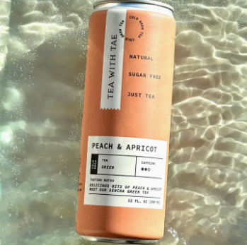 Peach and Apricot Green Iced Tea Can 12 oz. Unsweetened
