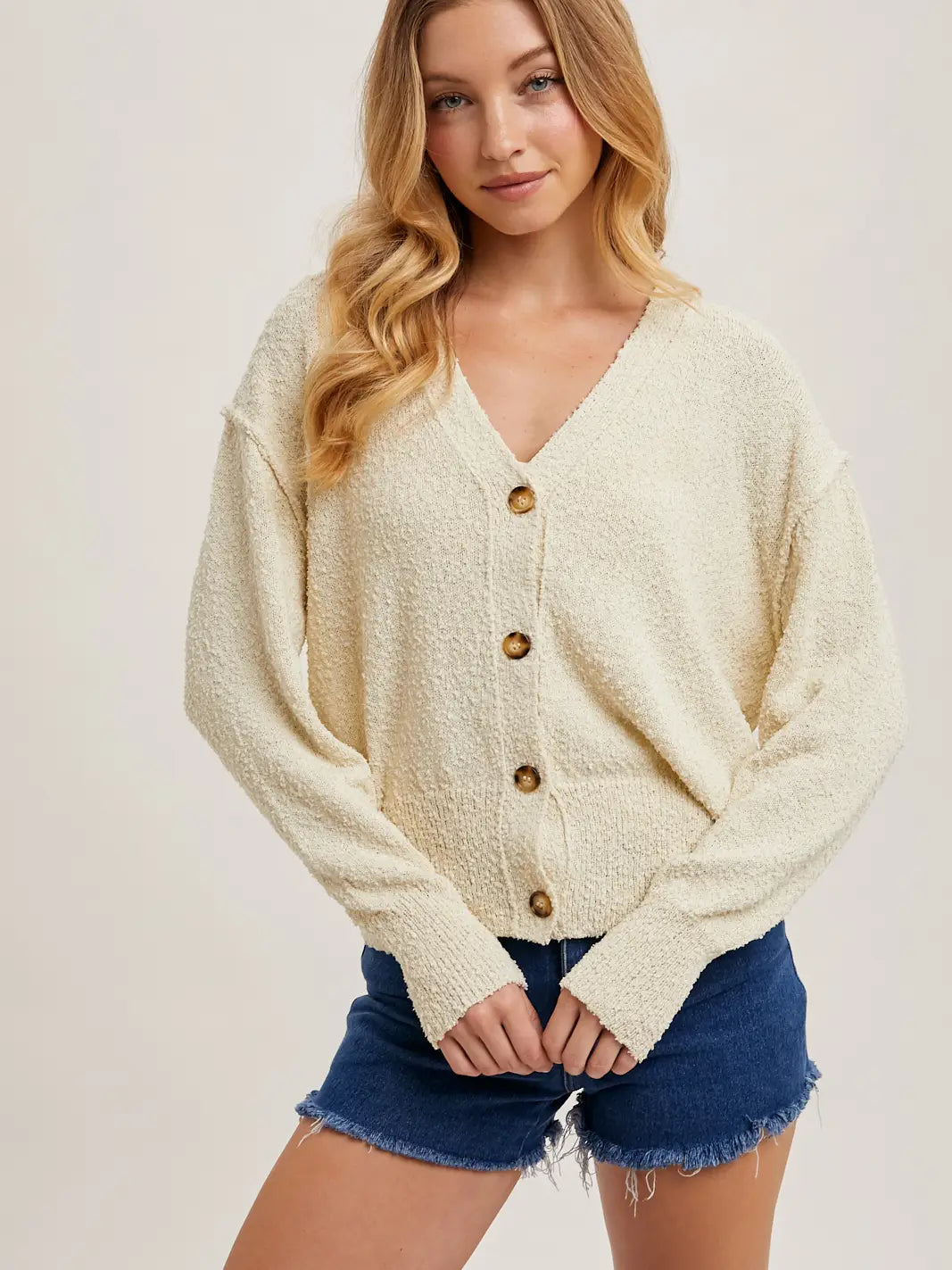 Button Down Knit Sweater Cardigan