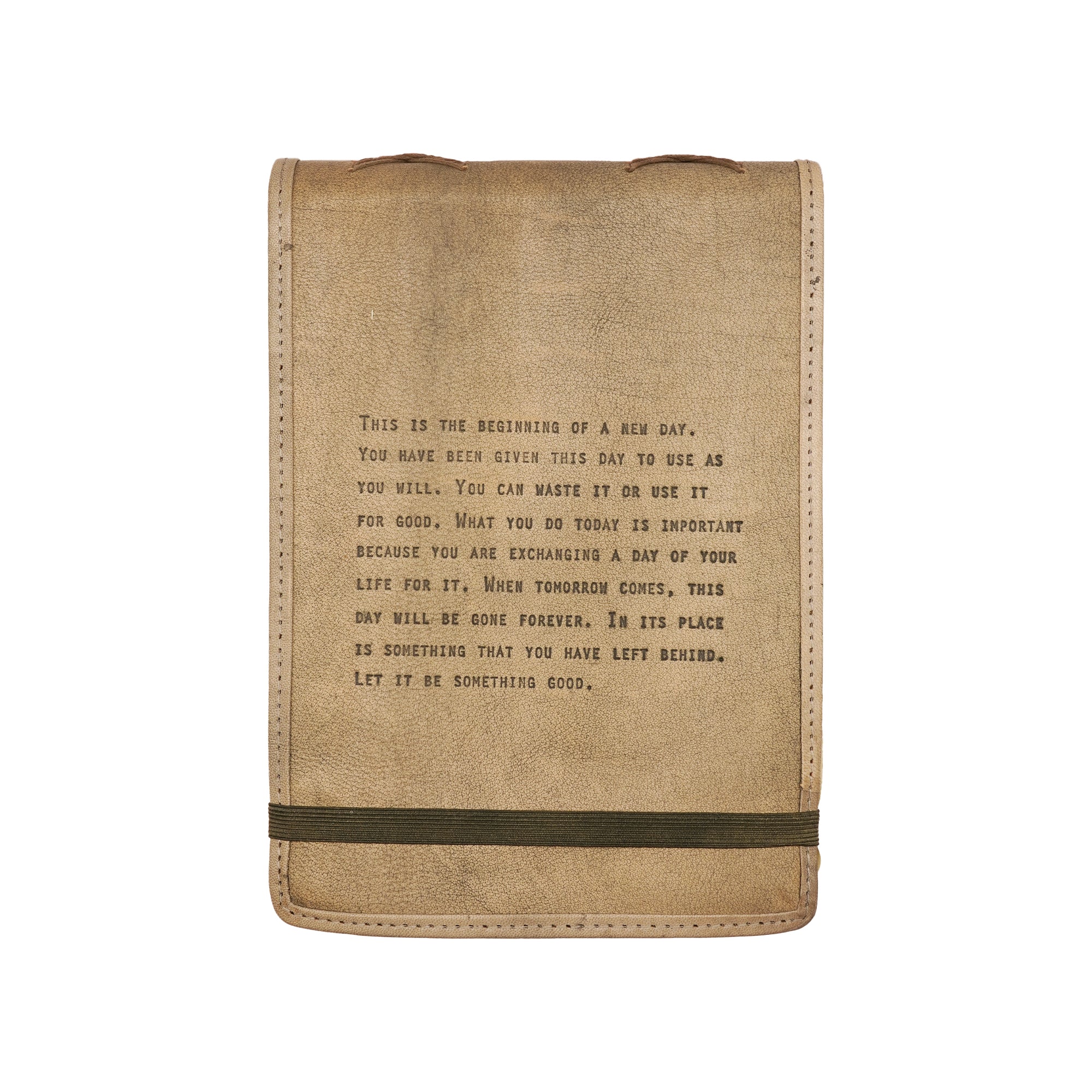 This is the Beginning Large Leather Journal - Sage