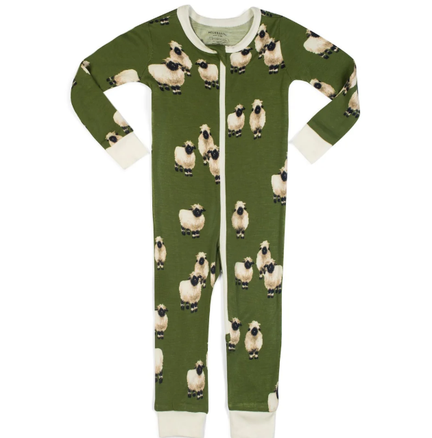 Bamboo Zipper Pajama Valais Sheep