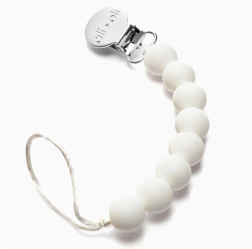 White Pacifier Clip