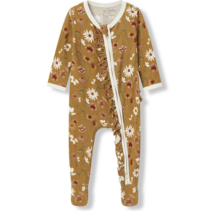 Wildflower Luxe Stretch Ruffle Footed Romper