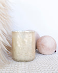 Winter White Small Boxed Crackle Glass Candle