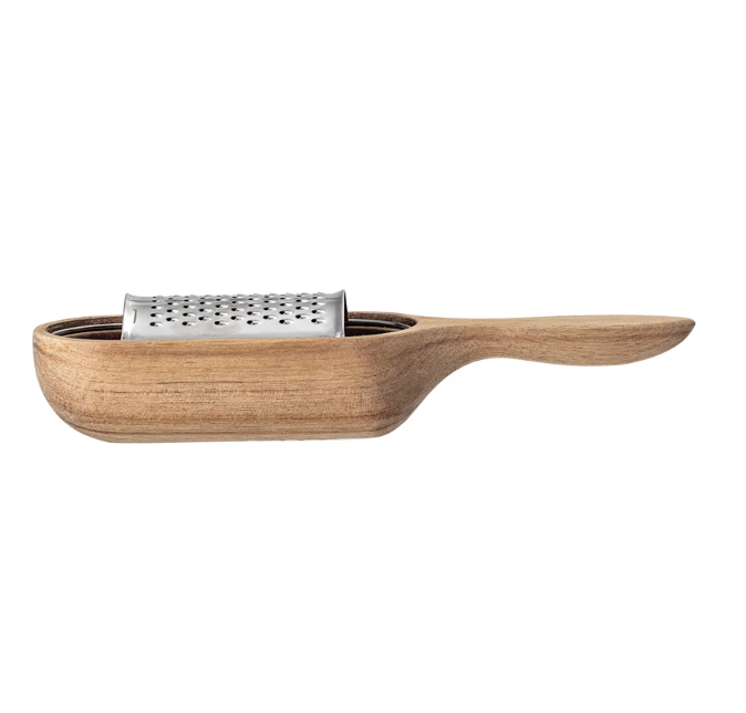 Wood and Stainless Steel Cheese Grater