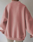 Casual Solid Color V-Neck Long Sleeve Sweatshirt