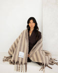 Burnt Umber Stripe Wool Stripe Throw