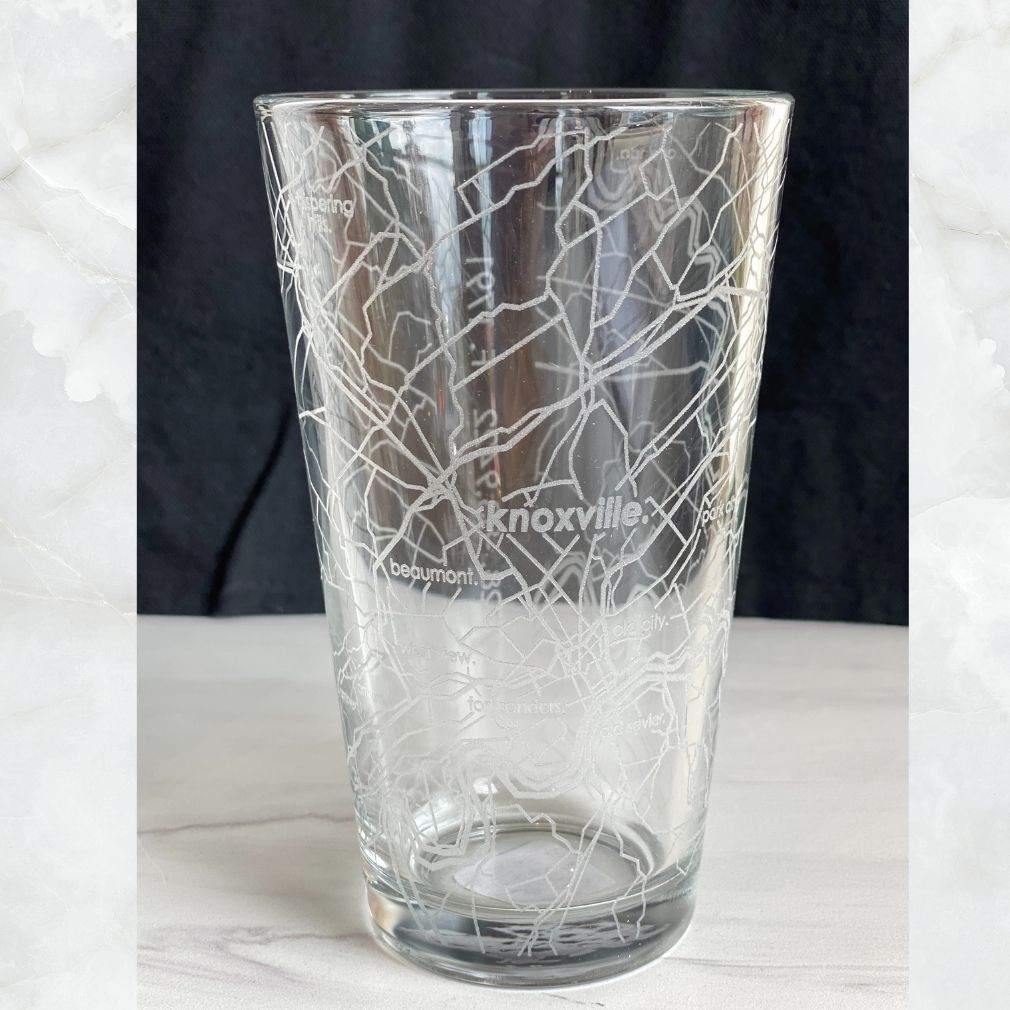 Knoxville TN Map Pint Glass