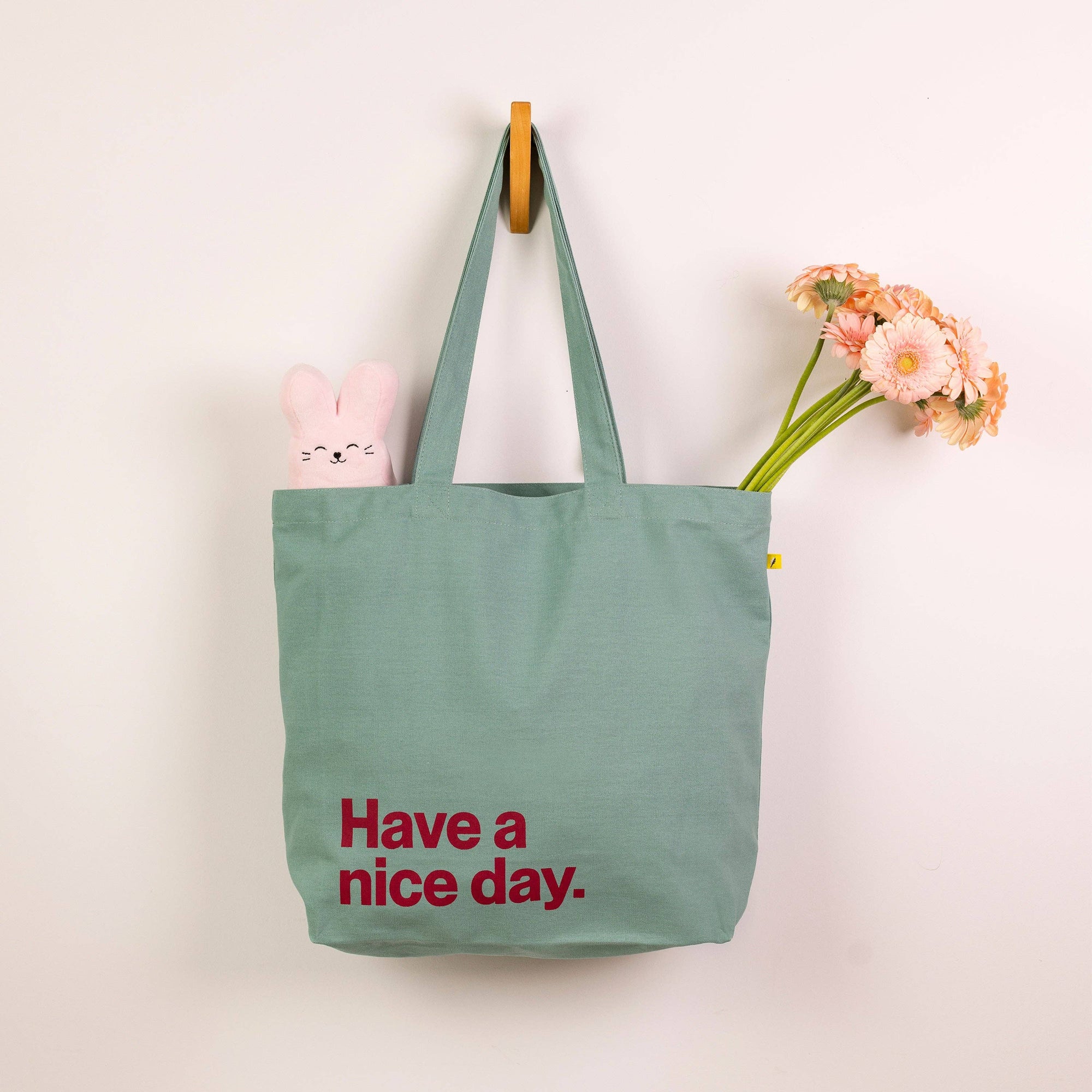 Nice Day Teal Fig Tote Bag
