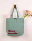 Nice Day Teal Fig Tote Bag