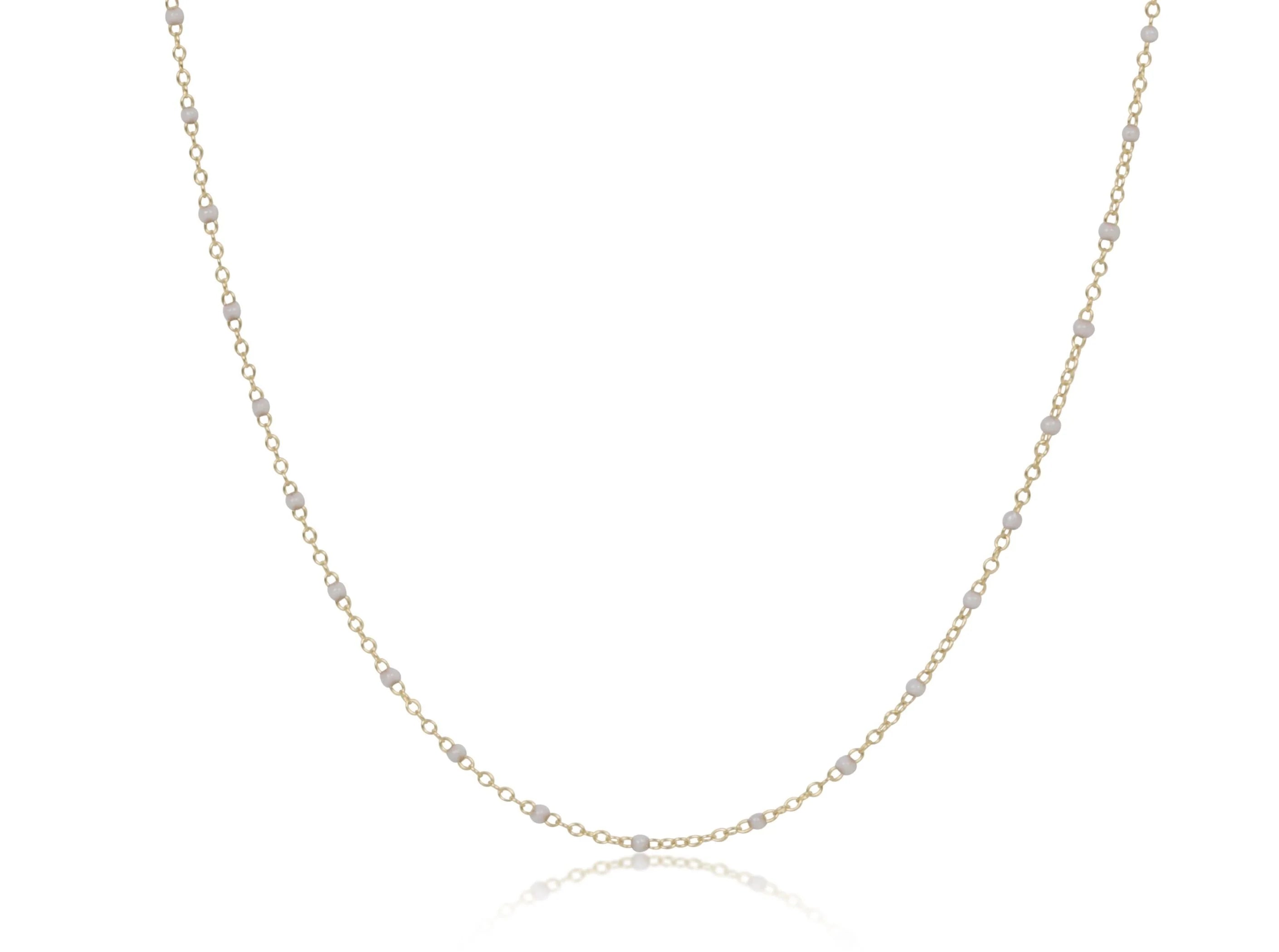 15&quot; Choker Simplicity Chain Gold, 2mm Pearl
