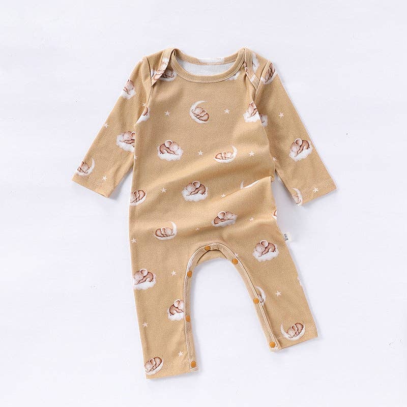 Sleeping Elephant Long Sleeve Romper