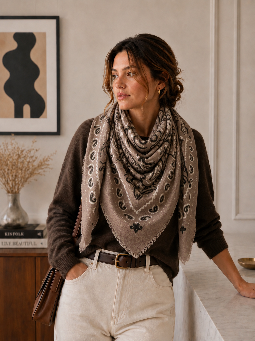 Large Wool Square Bandana
