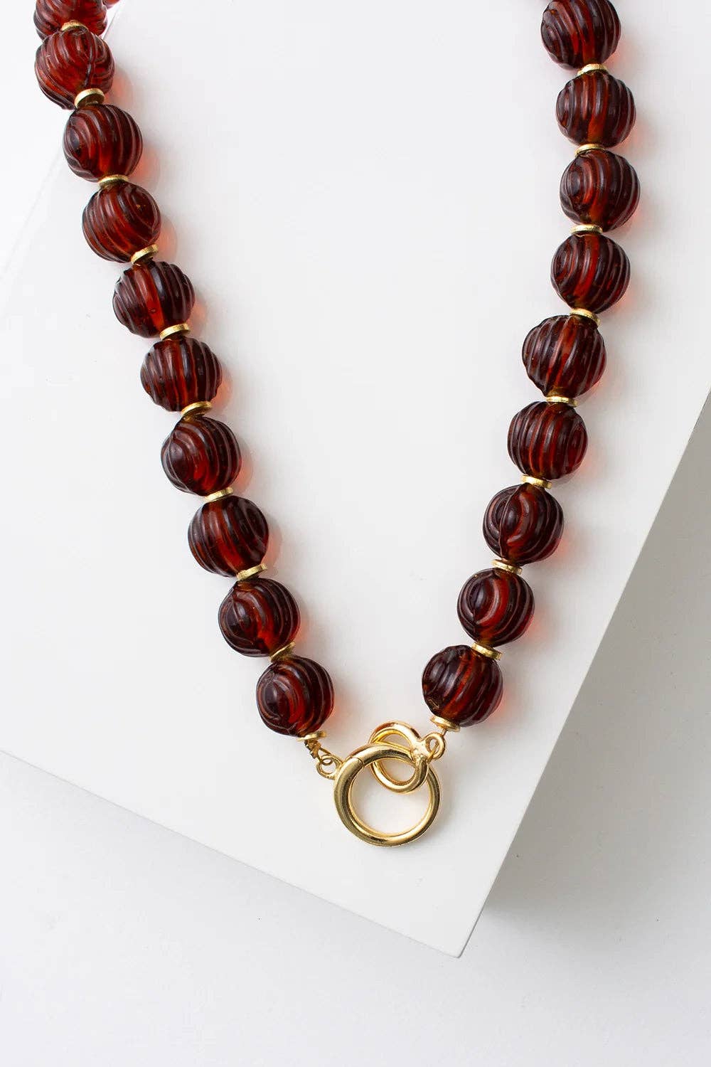 Amber Lucid Glass Necklace