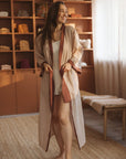 Powder Maroon Linen Robe