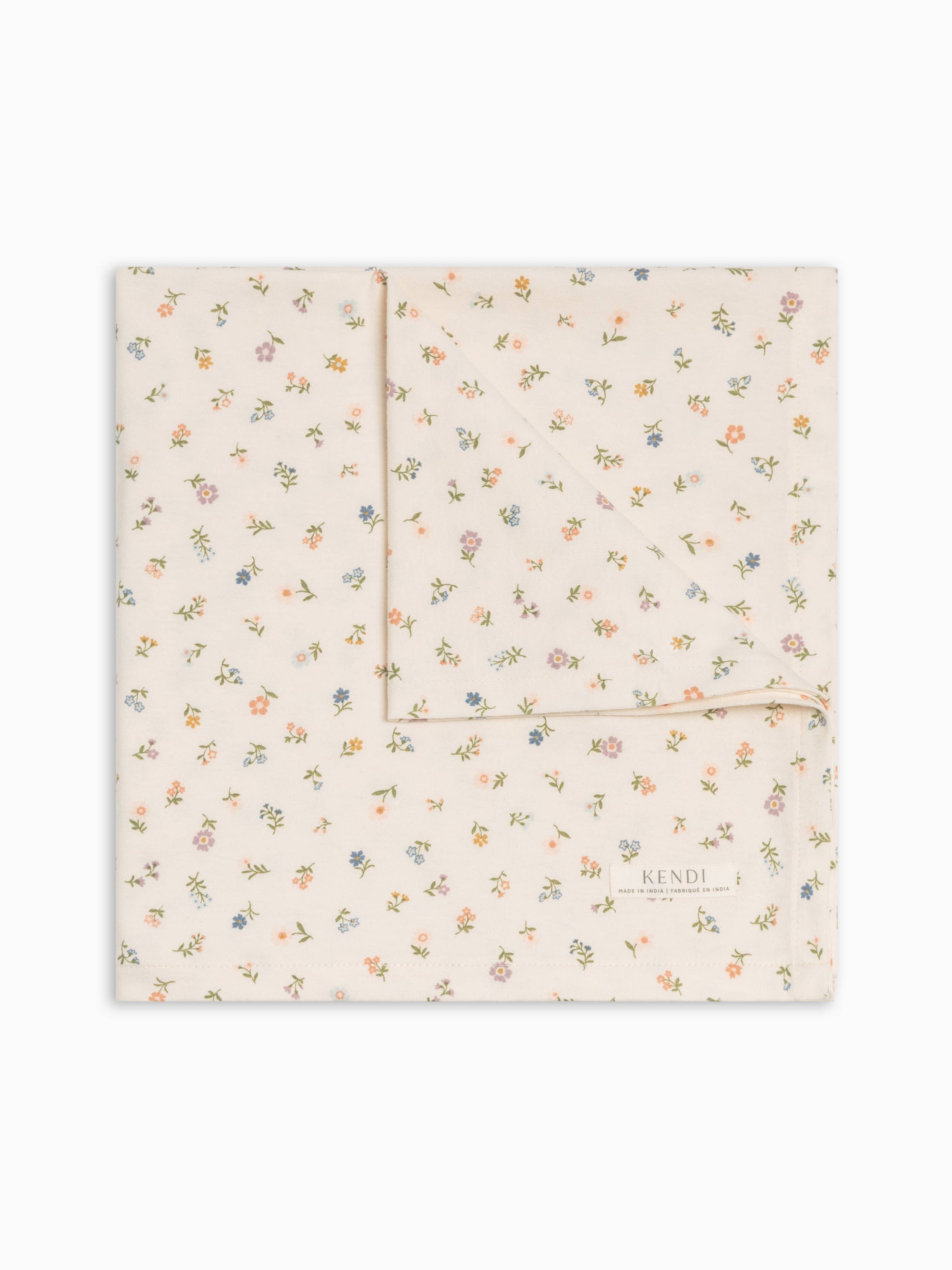 Petaline Floral Fog + Fern Swaddle Blanket