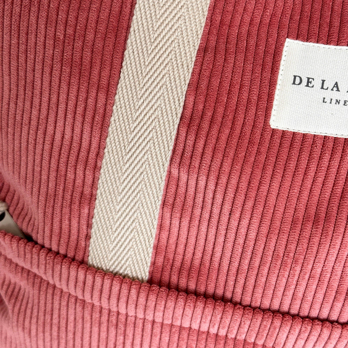 Coral Pink Corduroy Backpack Shoulder Bag