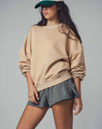 Crew Neck Comfort Washed Organic Cotton Spring Sweatshirt