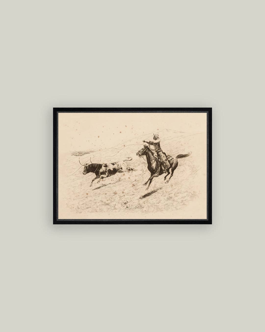 The Long Throw Framed Antique Art