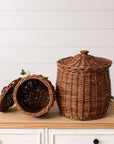 Wicker Storage Basket With Lid