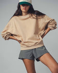 Crew Neck Comfort Washed Organic Cotton Spring Sweatshirt