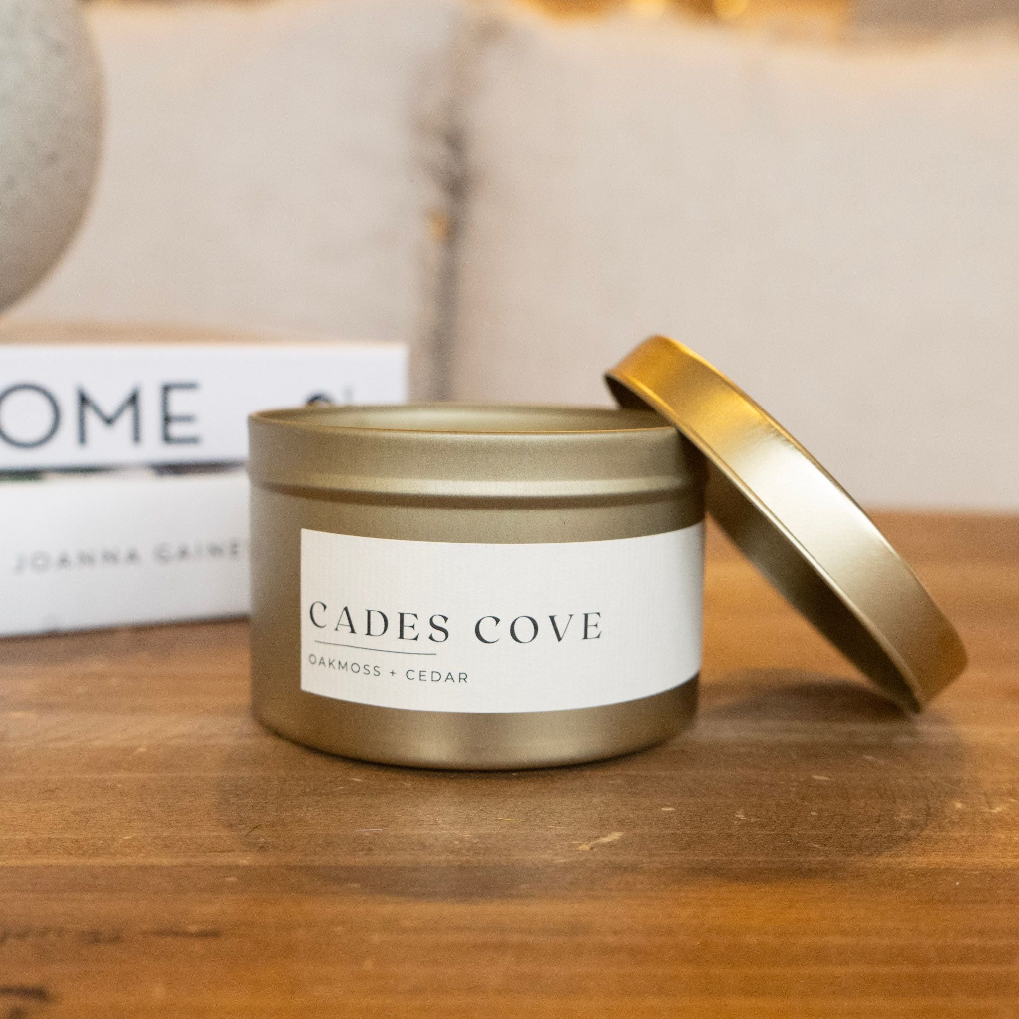 Cades Cove Gold Tin Candle
