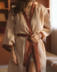 Powder Maroon Linen Robe