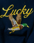 Embroidered Lucky Duck V-Neck Cardigan
