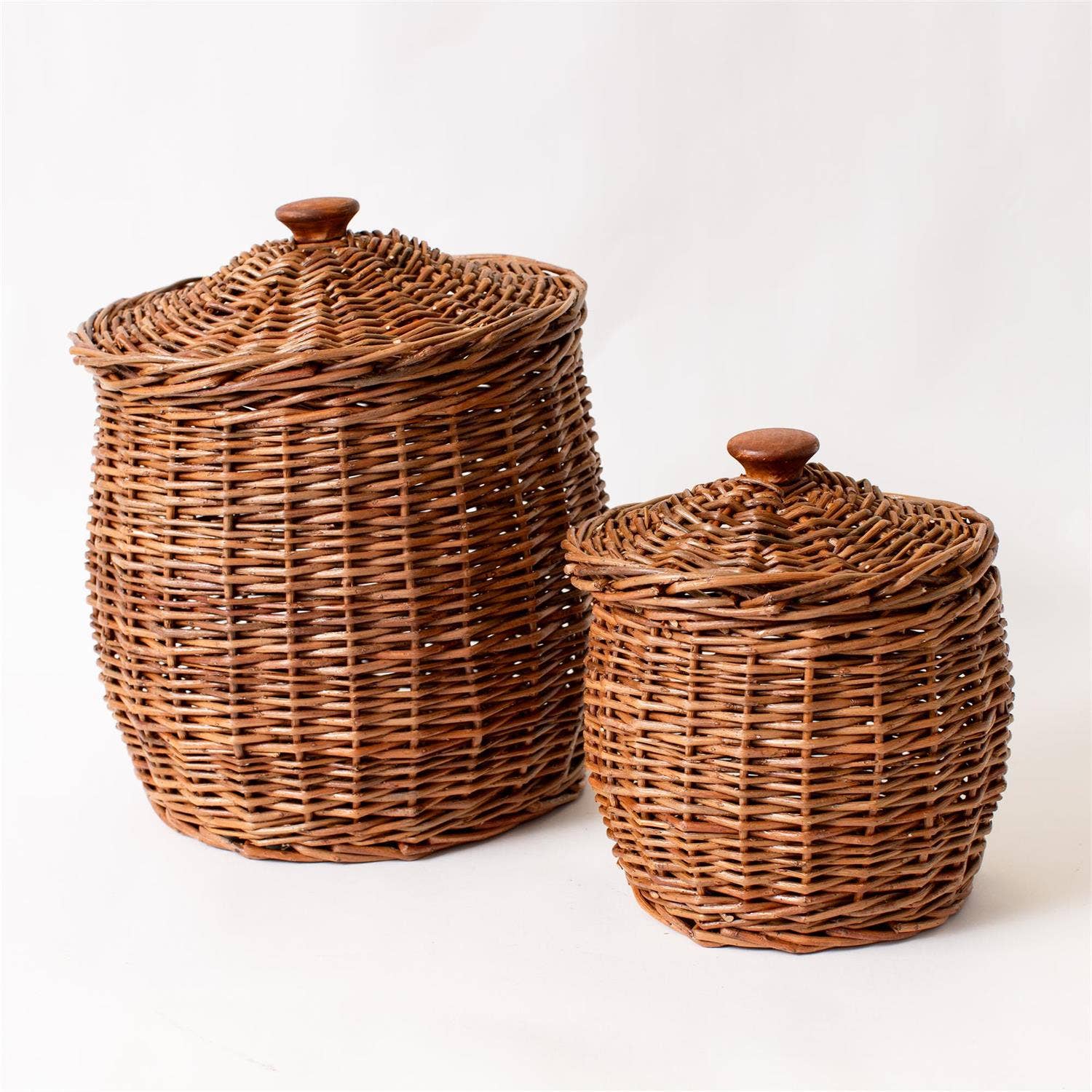 Wicker Storage Basket With Lid