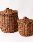 Wicker Storage Basket With Lid