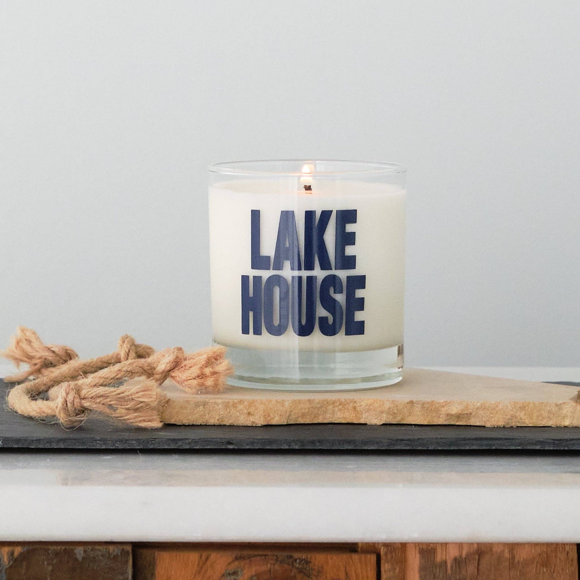 Navy Lake House Soy Candle
