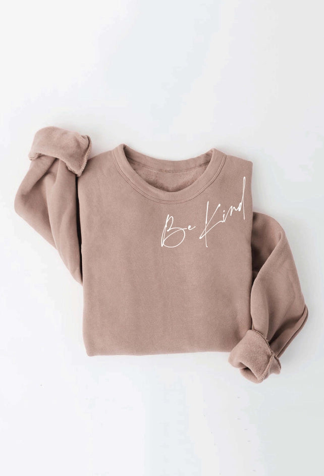 Be Kind Graphic Sweatshirt - Tan