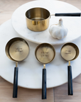 Gold and Black Enamel Handle Measuring Cups, Set of 4