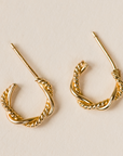 Braided Mini Hoops: Gold Filled