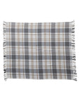 Brushed Cotton Flannel Throw Blanket with Fringe